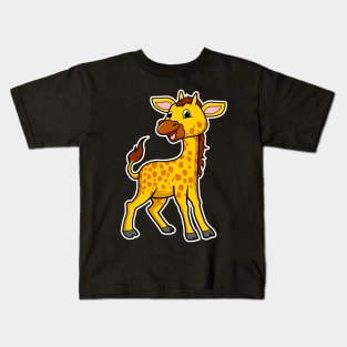 Giraffe Cartoon Kids T-Shirt